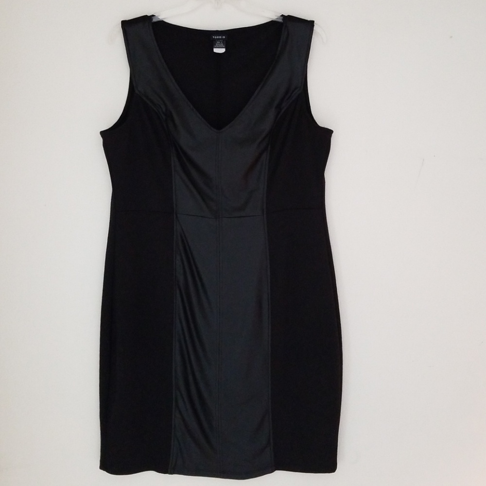 Torrid faux leather body con dress
